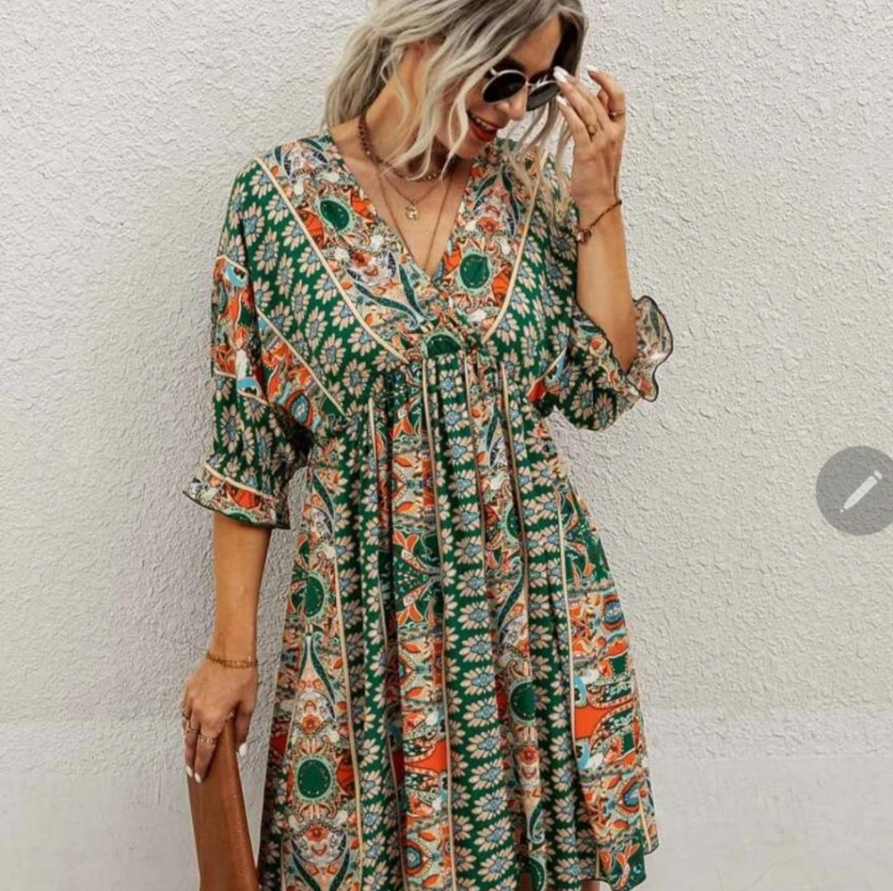Multi color dress 70s inspired